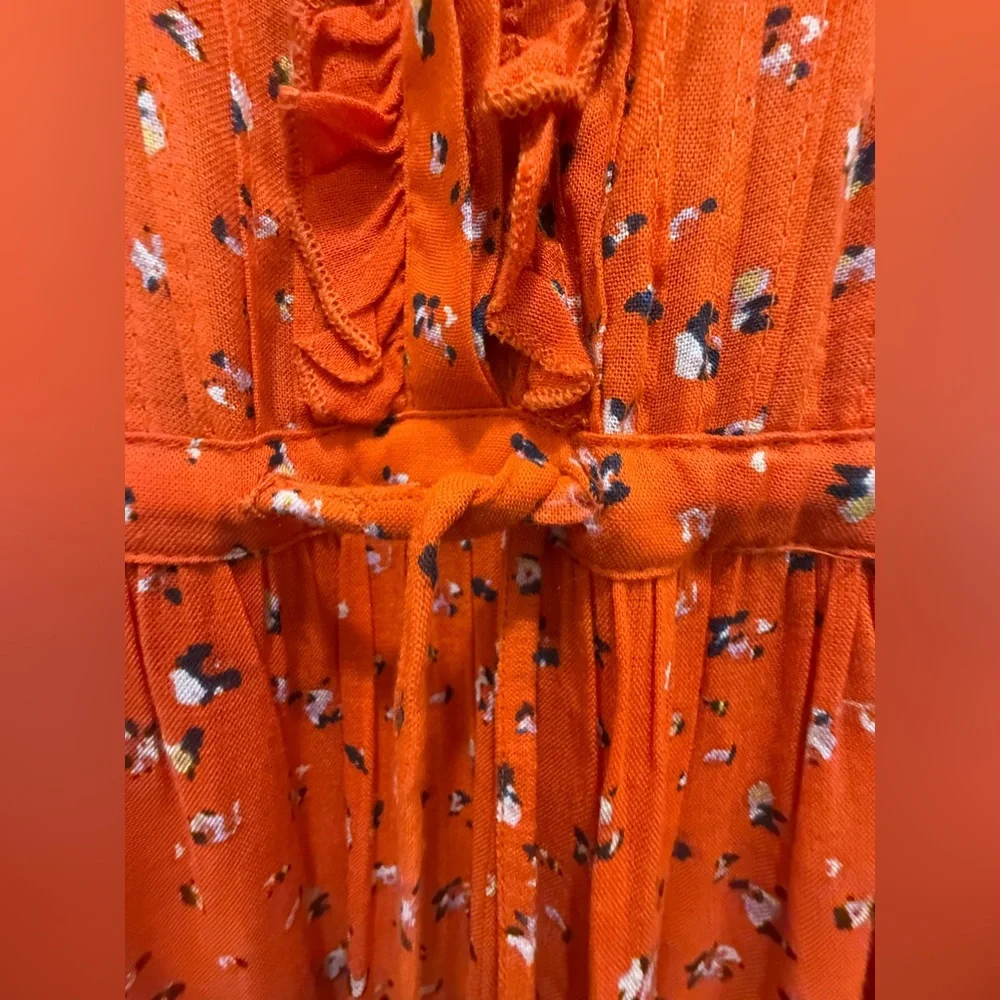 Free People. Rare Feeling Printed Maxi Dress. Orange. Size Small. - Picture 10 of 14